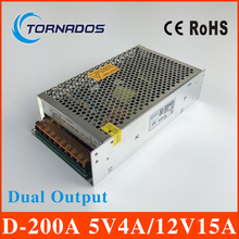 D-200A high quality dual output power supply 200w 5V4A 12V15A power suply ac dc converter 5V 12V 2024 - buy cheap