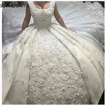 Plus Size Full lace Luxury Ball Gown Wedding Dresses 2021 robe de mariage vestido de noiva Princess Bridal Gown wedding gown 2024 - buy cheap