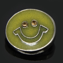 Smile Face Enamel With Alloy Snap Button Charms Jewelry For Leather bracelet 2024 - buy cheap