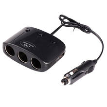 Auto Car Cigarette Lighter Dual USB Port 3 Way Socket Car Charger Adapter 12V/24V  Socket Splitter for Car 2024 - buy cheap