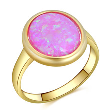 ( Round Gold tone Pink fire opal Health Jewelry Nickel & Lead Free Element  jewelry Ring OR919 2024 - buy cheap