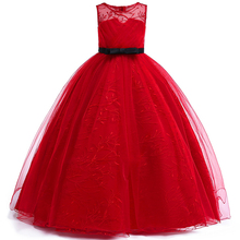 Vestido floral para meninas de 4 a 12 anos, roupa infantil de princesa para casamento, vestido de festa elegante, primavera 2020 2024 - compre barato