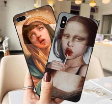 Мягкий чехол для телефона Mona Lisa, с забавными рисунками в виде пятен Венеры, для iPhone 11 Pro Max X, 6, 6S, 7, 8 Plus, XR, XS MAX 2024 - купить недорого