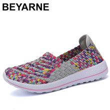 BEYARNEWomen Shoes Summer Sneakers Fashion Woven Flats Slip On Female Loafers Sneakers Comfortable Women's Flats BreathableE407 2024 - buy cheap