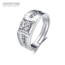 Goodtime moda prata 925 jóias clássico real 925 prata esterlina anéis de casamento para homens jóias zircônia anel de noivado 2024 - compre barato