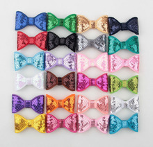 10pcs/lot 21colors DIY Shiny Sequin Bows Knot Without Clips Fashion Applique Headband Bows For Baby Girls Hair Accessories 2024 - buy cheap