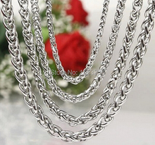 Choose 4mm/ 6mm Lot 5 Meters   Stainless Steel High Quality Wheat Braid  Link Chain Jewelry Finding /Marking Chain DIY 2024 - buy cheap