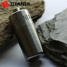 Titaner-pastilla de titanio para acampar al aire libre, a prueba de agua, cápsula medicinal con llavero, contenedor portátil/caja, Kits de viaje 2024 - compra barato