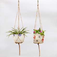 Drop shipping Hemp Rope Flower Pots Braided Hanger Pot Hanging Rope Basket House Handcrafted Decoration Green Plant New 2024 - buy cheap