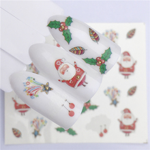 YZWLE-etiqueta para uñas de flor de nieve, decoración de marca de agua, tatuajes de agua, regalo de Navidad de Año Nuevo 2024 - compra barato