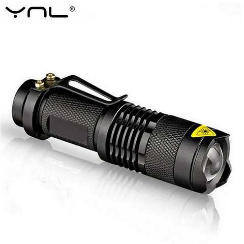 YNL светодиодный мини-светильник Q5, водонепроницаемый, 2000 лм, без тазера, 3 режима, масштабируемый, регулируемый фокус, портативный светильник с аккумулятором AA 14500 2022 - купить недорого