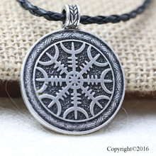 10pcs Norse Vikings Runes Amulet Pendant Necklace The Norse Vegvisir RUNE PENDANT Necklace Nordic Talisman 2024 - buy cheap