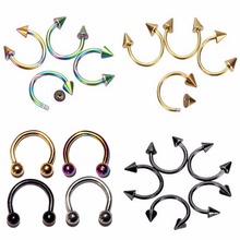 1 PC Nose Ring Fake Piercing Fashion Stainless Steel 8mm Round Fake Nose Ring Septum Labret Eyebrow Stud Body Piercing Jewelry 2024 - buy cheap