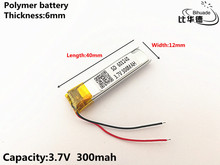 1pcs/lot 3.7V 300mAH 601240 Polymer lithium ion / Li-ion Rechargeable battery for DVR,GPS,mp3,mp4 2024 - buy cheap