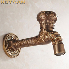 Long garden use Bibcock faucet tap crane Antique Brass Finish Bathroom Wall Mount Washing Machine Water Faucet Taps YT-5164-B 2024 - buy cheap