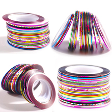 10 Uds. 1mm diseño de moda rollos coloridos línea de cinta de rayas uñas decoración artística para tips pegatina 2024 - compra barato