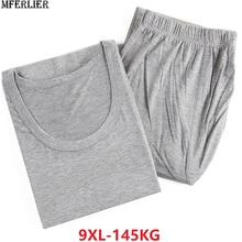 autumn Men Underwears Long Johns large size cotton Modal Thermal Underwear thin Tops thin Bottoms loose Comfortable 7XL 8XL 9XL 2024 - buy cheap