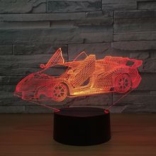 New Sports Car Colorful 3d Small Night Light Touch Remote Control 3d Led Visual Gift Lovely 7 color change 3D Lamp 2024 - buy cheap