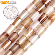 Gem-inside Natural Tube Cylinder Columnar Faceted Column Botawana Agates Beads For Jewelry Making DIY Strand 15inches 2024 - buy cheap