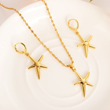 Gold starfish  Pendant Necklace earrings hippocampus animal jewelry for Women Papua New Guinea Traditional party Jewelry Gift 2024 - buy cheap