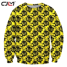CJLM-ropa nueva de manga larga personalizada, sudadera con estampado 3D de calavera amarilla, diseño, envío directo 2024 - compra barato
