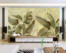 Beibehang 3D Wallpaper Oil Painting Handmade Banana Leaf TV Background Wall Decorative Painting Living Room Bedroom Mural photo 2024 - buy cheap
