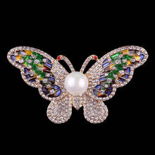New Fashion butterfly crystal pearl jewelry shining brooch bouquet Vintage beautiful Brooches For women christmas accessories 2024 - buy cheap