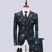 Tailor-made Men Suits Fashion Party Dresses Men's Slim Fit Business Men Printing Wedding Suit Groomsmen Best Man Costume Homme 2024 - buy cheap