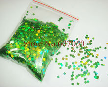 50g/bag Laser Light Green Dazzling Square Glitter Paillette Spangles Shape for DIY Nail Art Decoration-Free Shipping 2024 - buy cheap