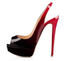 Moraima Snc/разноцветные женские туфли-лодочки на платформе; пикантные туфли на высоком каблуке с открытым носком и ремешком сзади; модельные туфли на очень высоком каблуке 14 см; большие размеры 2024 - купить недорого