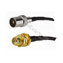 Cabo coaxial de rf iec dvb-t tv pal, 5 peças, macho para sma fêmea rg175, jumper pigtail 15cm 2024 - compre barato