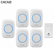 CACAZI Self-powered Wireless Doorbell No Battery Waterproof 1 Button 5 Receivers 58 Chimes US EU UK Plug Home Door ring bell 2024 - buy cheap
