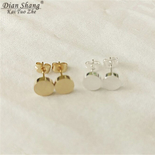 2017 Small Circle Stud Earings Fashion Jewelry Gold Silver Color Brincos Smooth Round Earrings For Women BFF Dainty Boho Jewelry 2024 - buy cheap