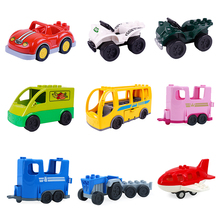 Car Set Big Building Blocks Jeep Pickup Bus Aircraft Accessory DIY Kid Gift Toys For Children Compatible Big Size Vehicle Bricks 2024 - buy cheap