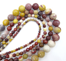 Mookaite-Cuentas redondas sueltas de yema de huevo, piedra Natural facetada, 6, 8, 10, 12 MM, tamaño a elegir para fabricación de joyería, pulsera, collar 2024 - compra barato