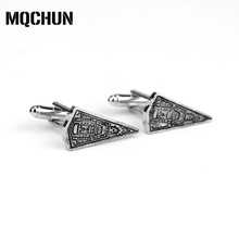 Mochun moda cufflink filme design de moda navio padrão triângulo abotoaduras masculino jóias camisa-20 2024 - compre barato