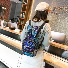 Mylb-Mini mochila de lentejuelas para mujer y niña, bolso de hombro con orejas de conejo, bolsa de viaje brillante, versión coreana, 2018 2024 - compra barato