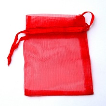Bolsa vermelha de organza para embalar joias, bolsa para presente, 20x30cm, 10 tamanhos 2024 - compre barato