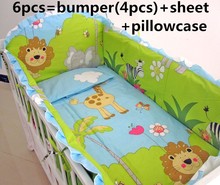 Discount! 6pcs baby bedding set 100% cotton curtain crib bumper washable baby bed bumper ,include(bumper+sheet+pillowcase) 2024 - buy cheap