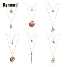 Kymyad colar pingente multicamadas, feminino, estilo boho, longo, de verão 2024 - compre barato