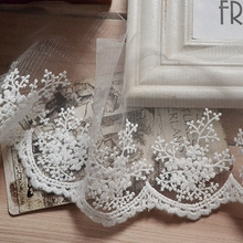 Free shipping 10yards/pack 12cm Mesh Embroidery Tulle Lace Handmade DIY Flower Venise White Lace Trim 2024 - buy cheap