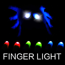1 пара больших пальцев, светодиодные Волшебные трюки (красный, синий, зеленый) большого размера, мягкие подсказки палец со светодиодами, волшебные реквизиты Смешные мигающие пальцы 2024 - купить недорого