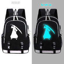 Janpan Anime Ichigo Kurosaki Luminous Backpack Fashion Cartoon Bleach Rucksack Men Women Students School Bags USB Mochila 2024 - buy cheap