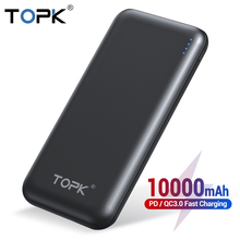 TOPK power Bank 10000 мАч Быстрая зарядка 3,0 usb type C PD Быстрая зарядка внешний аккумулятор портативное зарядное устройство для Xiaomi 2024 - купить недорого