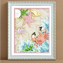 Embroidery Package Hot Sell Best Quality  Cross Stitch Kits Crab at the Beach Animal Free Shipping 2024 - buy cheap