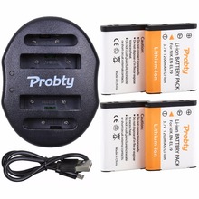 Probty-bateria + carregador duplo, 4 peças, para nikon, coolpix, s32, s33, s100, s2500, s2750, s3100, s3200, s3300, s3400, s3500, s4100 2024 - compre barato