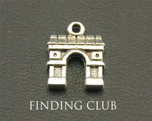 Pingente berloque arco de paris, 25 peças, cor prata, pingente, faça você mesmo, pulseira de colar, 12x10mm a1291 2024 - compre barato