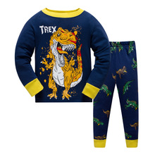 Novo outono crianças pijamas meninos terno de algodão puro crianças vestuário fino dos desenhos animados casa roupas pijamas 3-8y 2024 - compre barato