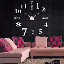 Reloj de pared grande DIY moderno adhesivo para superficie de espejo 3D decoración del hogar diseño artístico pegatinas de pared Relojes 2024 - compra barato