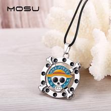 MOSU Hot Anime One Piece Necklace Rotatable Luffy cosplay pendant High Quality metal Jewelry can dropshipping 2024 - buy cheap